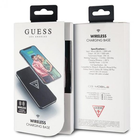 Guess ładowarka indukcyjna GUWCP850TLBK czarna/negru 1A