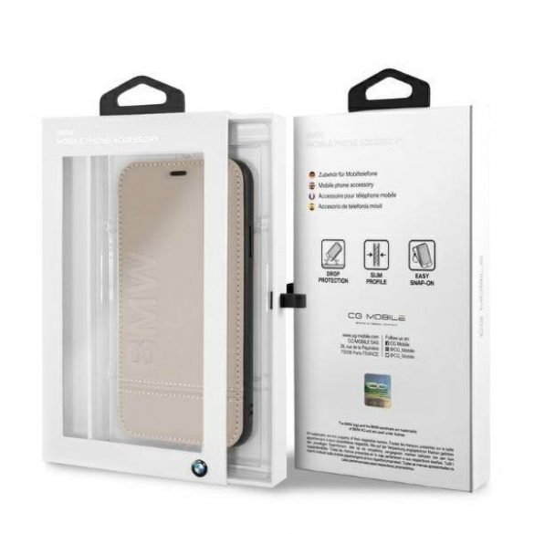 BMW BMFLBKI61LLST iPhone Xr book beżowy/taupe Logo Imprint husă