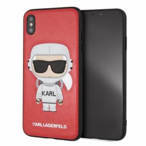 Karl Lagerfeld KLHCI65KSCORE husă rigidă pentru iPhone Xs Max, negru/roșu Husă Karl Space Cosmonaut