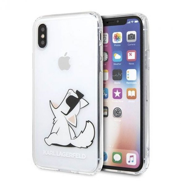 Karl Lagerfeld KLHCPXCFNRC Husă rigidă pentru iPhone X/Xs Husă Choupette Fun transparentă