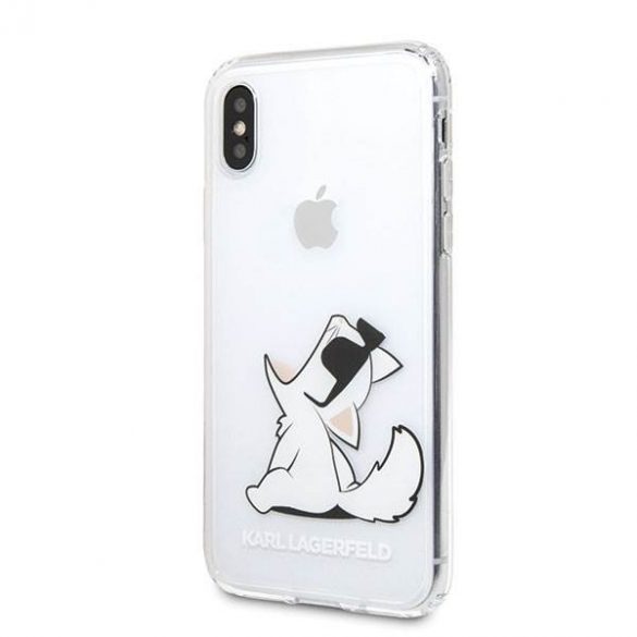 Karl Lagerfeld KLHCPXCFNRC Husă rigidă pentru iPhone X/Xs Husă Choupette Fun transparentă