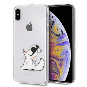 Karl Lagerfeld KLHCI65CFNRC Husă rigidă pentru iPhone Xs Max Husă Choupette Fun transparentă