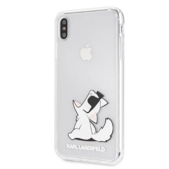 Karl Lagerfeld KLHCI65CFNRC Husă rigidă pentru iPhone Xs Max Husă Choupette Fun transparentă