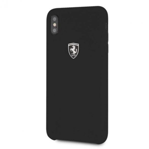 Carcasă rigidă Ferrari FEOSIHCI65BK pentru iPhone Xs Max, neagră/czarny, din silicon Off track