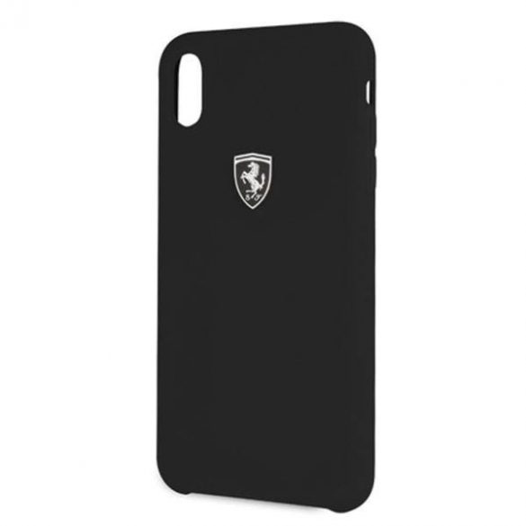 Carcasă rigidă Ferrari FEOSIHCI65BK pentru iPhone Xs Max, neagră/czarny, din silicon Off track