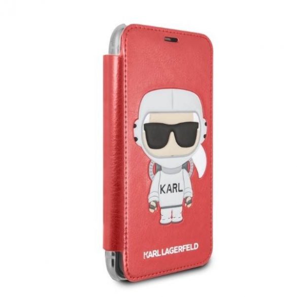 Karl Lagerfeld KLFLBKPXKSCORE bibliotecă pentru iPhone X/ XS czerwony/roșu Husă Karl Space Cosmonaut