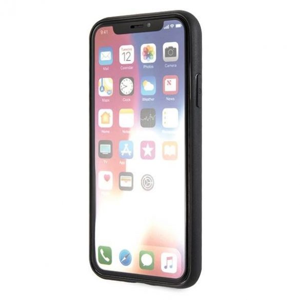 Karl Lagerfeld KLHCPXDLFKBK Husă rigidă pentru iPhone X/Xs bleumarin, negru Husă emblematică Karl Glitter