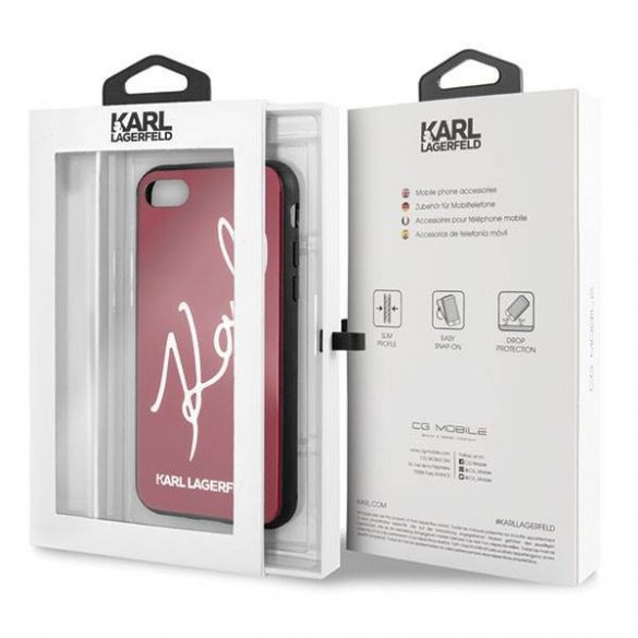 Karl Lagerfeld KLHCI8DLKSRE iPhone 7/8 SE 2020 / SE 2022 czerwony/roșu husă rigidă Signature Glitter