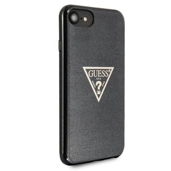 Guess GUHCI8SGTLBK iPhone 7/8/SE 2020 / SE 2022 negru/negru husă greu Glitter Triangle husă