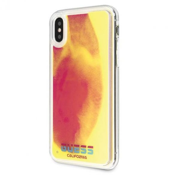 Guess GUHCPXGLCPI iPhone X/Xs rożowy/roz husă rigidă California Glow in the dark husă