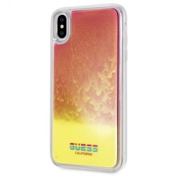 Guess GUHCI65GLCPI iPhone Xs Max husă rigidă/roz husă California Glow in the dark