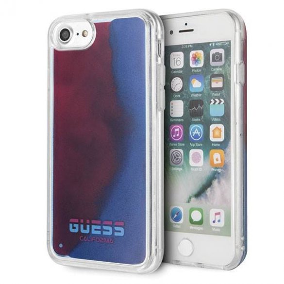 Guess GUHCI8GLCRE husă rigidă pentru iPhone 7/8/SE 2020 czerwony/roșu California Glow in the dark husă