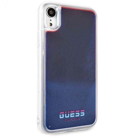 Husă rigidă Guess GUHCI61GLCRE pentru iPhone Xr czerwony/roșu California Glow in the dark husă