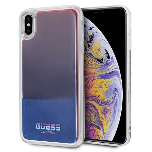 Husă rigidă Guess GUHCI65GLCRE pentru iPhone Xs Max czerwo ny/roșu Husă California Glow in the dark