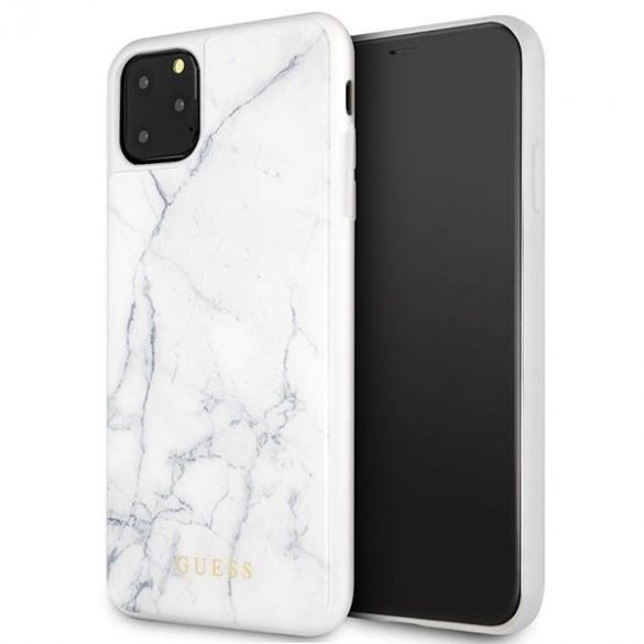 Husă Guess GUHCN65HYMAWH pentru iPhone 11 Pro Max biał/alb Marble