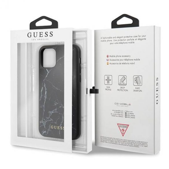 Husă Guess GUHCN58HYMABK pentru iPhone 11 Pro, neagră/marmură