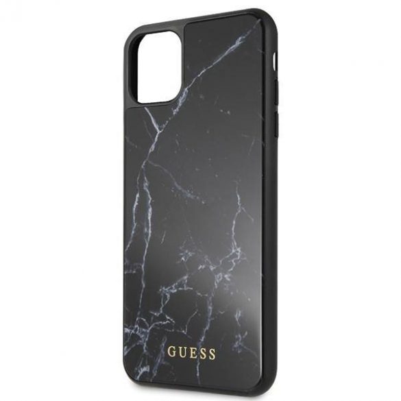 Carcasă Guess GUHCN65HYMABK pentru iPhone 11 Pro Max, sticlă marmură/neagră