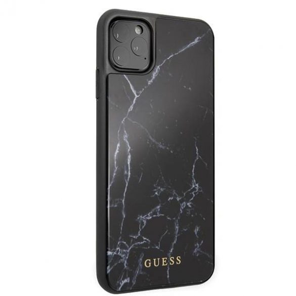 Carcasă Guess GUHCN65HYMABK pentru iPhone 11 Pro Max, sticlă marmură/neagră