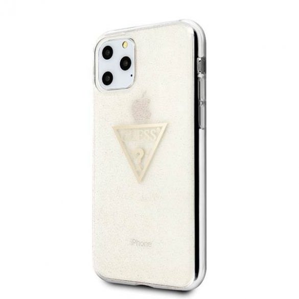 Guess GUHCN58SGTLGO iPhone 11 Pro złoty/husă rigidă aurie Husă Triunghi cu sclipici