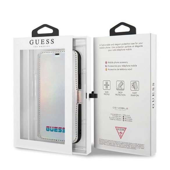 Guess GUFLBKN58BLD Husă pentru iPhone 11 Pro srebrny/argintiu cu carte iridescentă