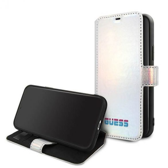 Guess GUFLBKN65BLD iPhone 11 Pro Max srebrny/carte argintie husă iridescentă