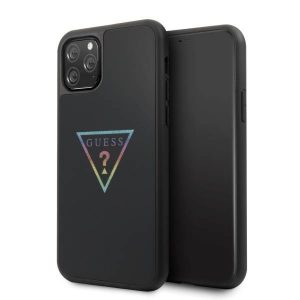 Guess GUHCN58TRMLBK Husă rigidă pentru iPhone 11 Pro, neagră/czarny, Husă Triunghi Glitter