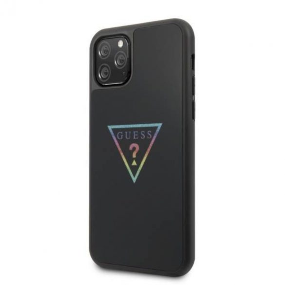 Guess GUHCN58TRMLBK Husă rigidă pentru iPhone 11 Pro, neagră/czarny, Husă Triunghi Glitter