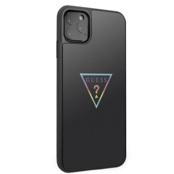 Guess GUHCN65TRMLBK Husă rigidă triunghiulară pentru iPhone 11 Pro Max, neagră/neagră