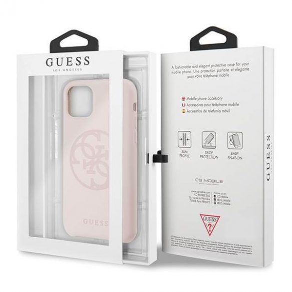 Guess GUHCN58LS4GLP iPhone 11 Pro roz deschis/jasnoróżowy husă rigidă din silicon 4G Ton pe ton