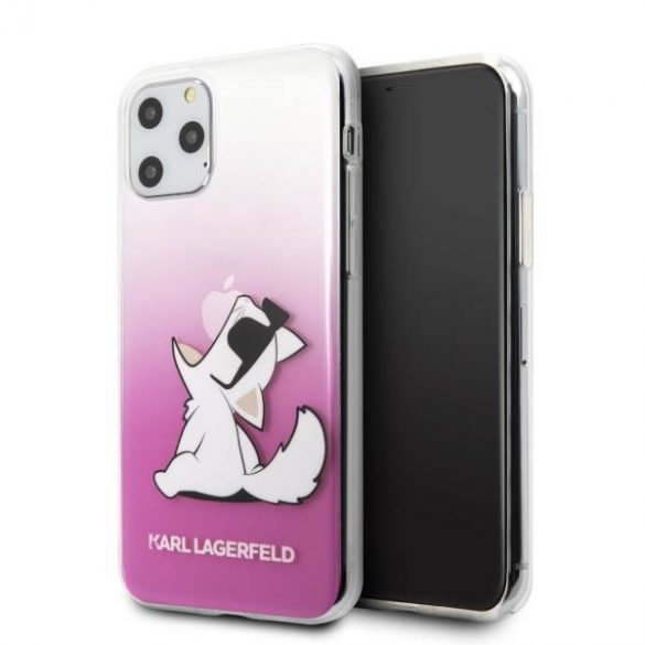 Karl Lagerfeld KLHCN58CFNRCPI Husă rigidă pentru iPhone 11 Pro rożowy/roz Husă Choupette Fun