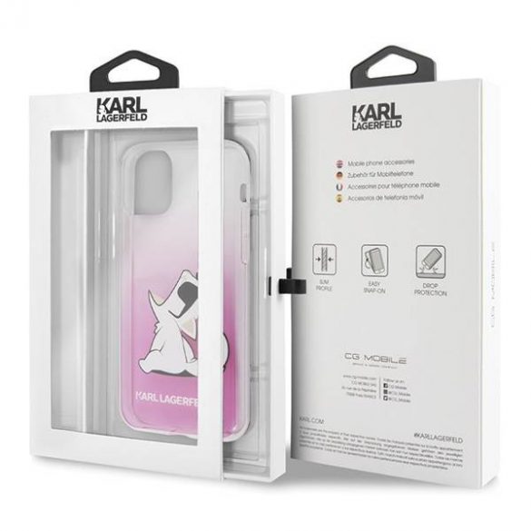 Karl Lagerfeld KLHCN58CFNRCPI Husă rigidă pentru iPhone 11 Pro rożowy/roz Husă Choupette Fun