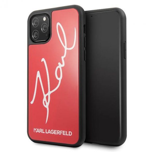 Karl Lagerfeld KLHCN58DLKSRE Husă rigidă czerwony/roșu pentru iPhone 11 Pro Husă Signature Glitter