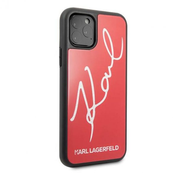 Karl Lagerfeld KLHCN58DLKSRE Husă rigidă czerwony/roșu pentru iPhone 11 Pro Husă Signature Glitter