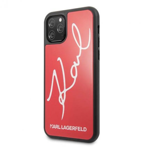 Karl Lagerfeld KLHCN65DLKSRE Husă rigidă czerwony/roșu pentru iPhone 11 Pro Max Husă Signature Glitter