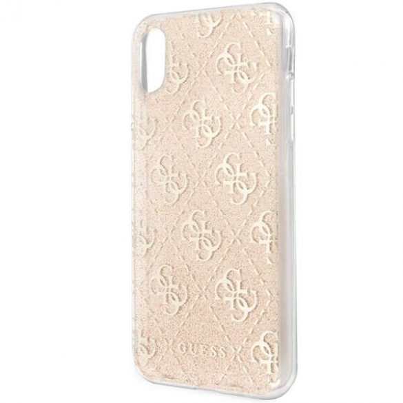 Guess GUHCPXPCU4GLGO iPhone X/Xs gold/gold hard Husă 4G Glitter