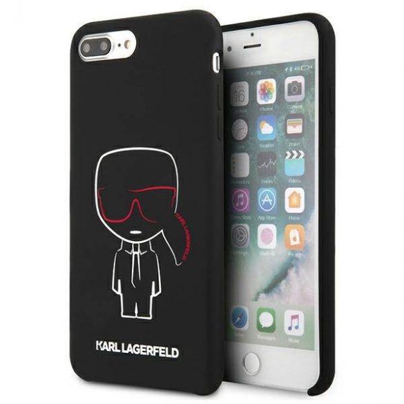 Karl Lagerfeld KLHCI8LSLKCBK Husă rigidă pentru iPhone 7/8 Plus, neagră, silicon Karl Iconic