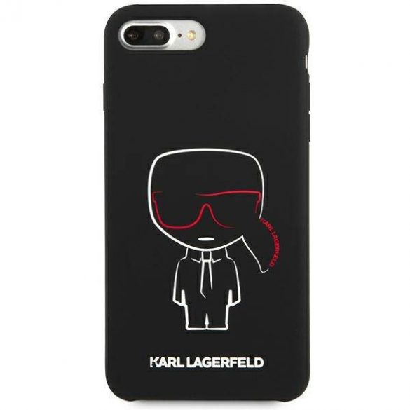 Karl Lagerfeld KLHCI8LSLKCBK Husă rigidă pentru iPhone 7/8 Plus, neagră, silicon Karl Iconic