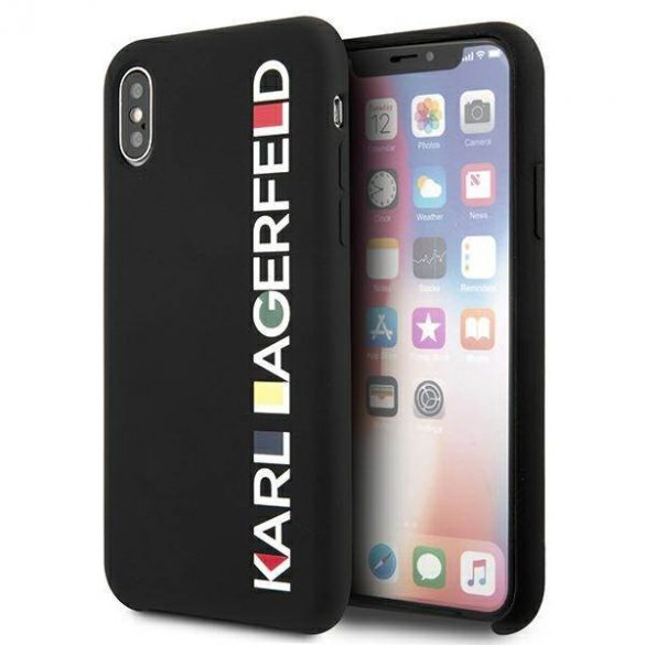 Karl Lagerfeld KLHCPXBHWHBK Husă rigidă pentru iPhone X/XS, neagră/czarny, Husă Bauhaus lucioasă