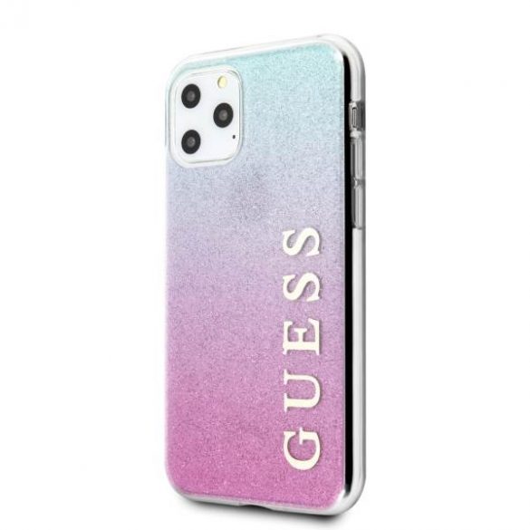 Guess GUHCN65PCUGLPBL iPhone 11 Pro Max husă rigidă rozowo-niebieski/roz albastru Husă glitter Gradient