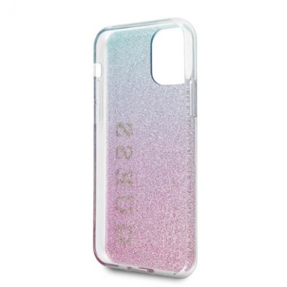 Guess GUHCN65PCUGLPBL iPhone 11 Pro Max husă rigidă rozowo-niebieski/roz albastru Husă glitter Gradient