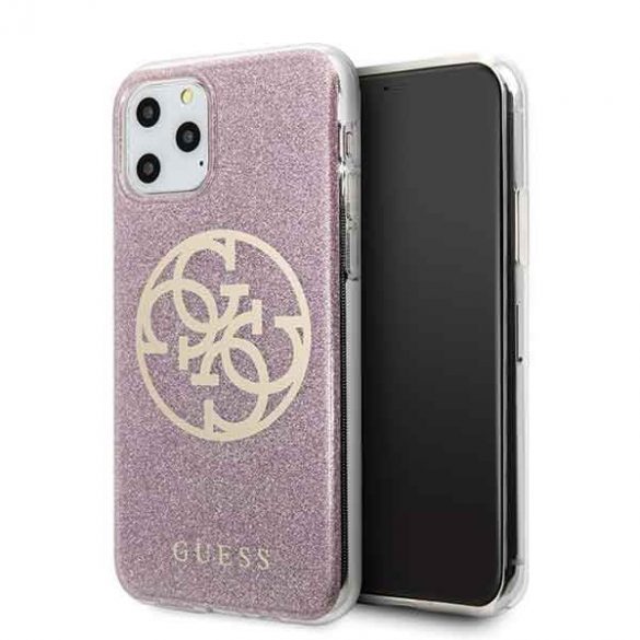 Guess GUHCN58PCUGLPI iPhone 11 Pro carcasă rigidă rożowy/roz Husă Circle Glitter 4G