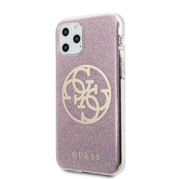 Guess GUHCN58PCUGLPI iPhone 11 Pro carcasă rigidă rożowy/roz Husă Circle Glitter 4G