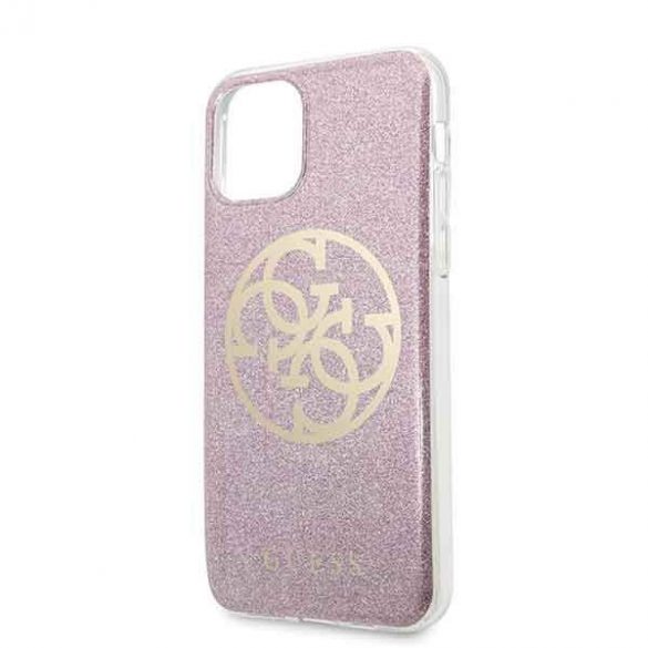 Guess GUHCN58PCUGLPI iPhone 11 Pro carcasă rigidă rożowy/roz Husă Circle Glitter 4G