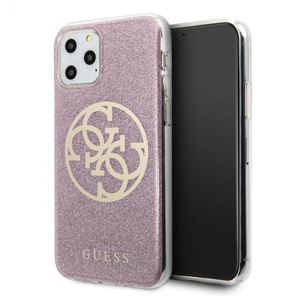 Guess GUHCN65PCUGLPI iPhone 11 Pro Max husă rigidă rożowy/roz Husă 4G Circle Glitter