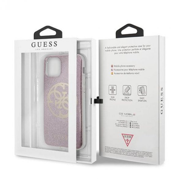 Guess GUHCN65PCUGLPI iPhone 11 Pro Max husă rigidă rożowy/roz Husă 4G Circle Glitter