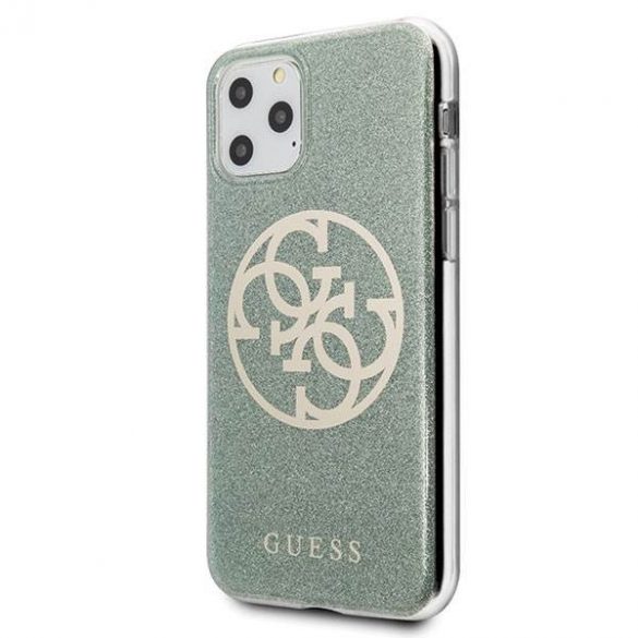 Guess GUHCN65PCUGLKA Husă rigidă kaki pentru iPhone 11 Pro Max 4G Circle Glitter