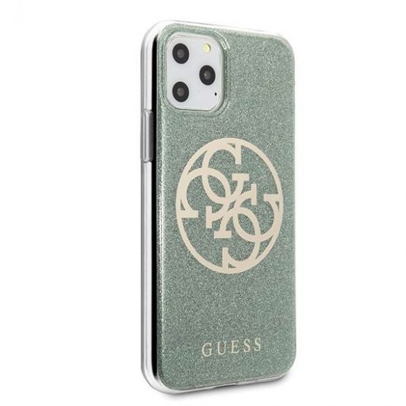 Guess GUHCN65PCUGLKA Husă rigidă kaki pentru iPhone 11 Pro Max 4G Circle Glitter