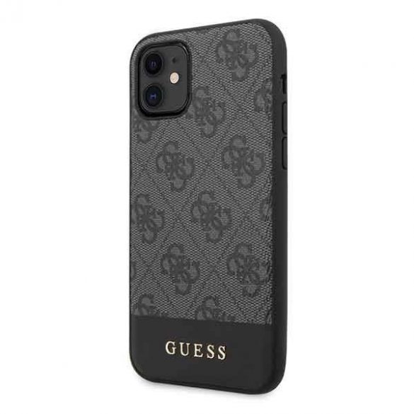 Guess GUHCN61G4GLGR Husă rigidă pentru iPhone 11 6,1" / Xr szary/gri, 4G Stripe Collection