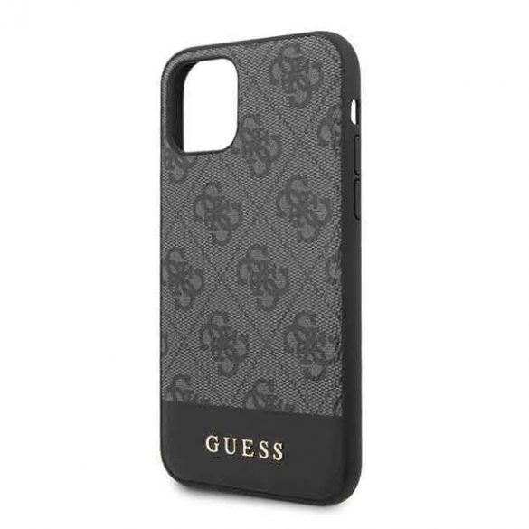 Guess GUHCN61G4GLGR Husă rigidă pentru iPhone 11 6,1" / Xr szary/gri, 4G Stripe Collection