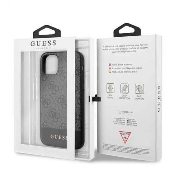 Guess GUHCN61G4GLGR Husă rigidă pentru iPhone 11 6,1" / Xr szary/gri, 4G Stripe Collection